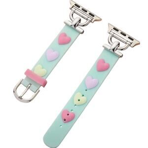 Apple Smart Watch 38mm 40mm 41mm Silicone Wristband Hearts Kawaii Cutegoth